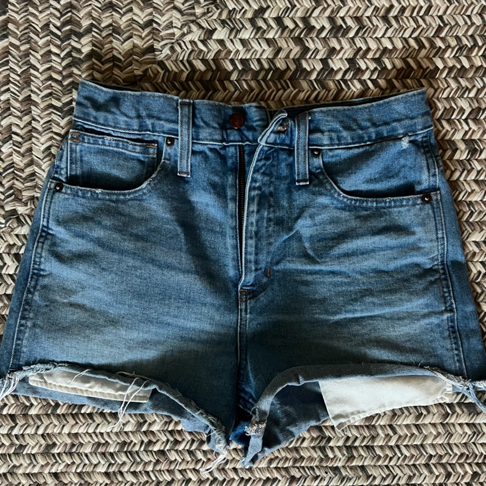 Madewell high rise denim shorts